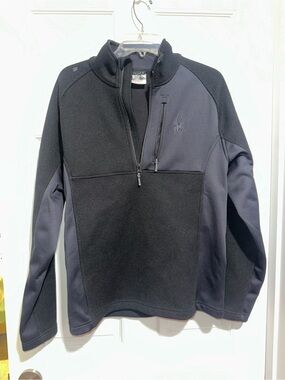 Spyder Black Textured Pullover with Subtle Logo